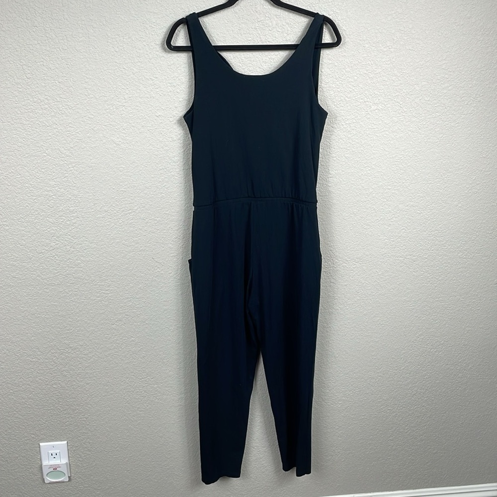 Garnet Hill Jumpsuit Easy Beach Black Lightweight Sleeveless Cowl Neck Sz 4 - Picture 5 of 11